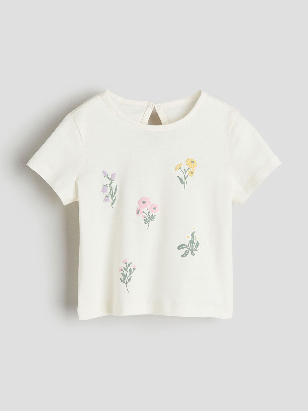 

H&M Girls Motif-Detail Cotton Top, White