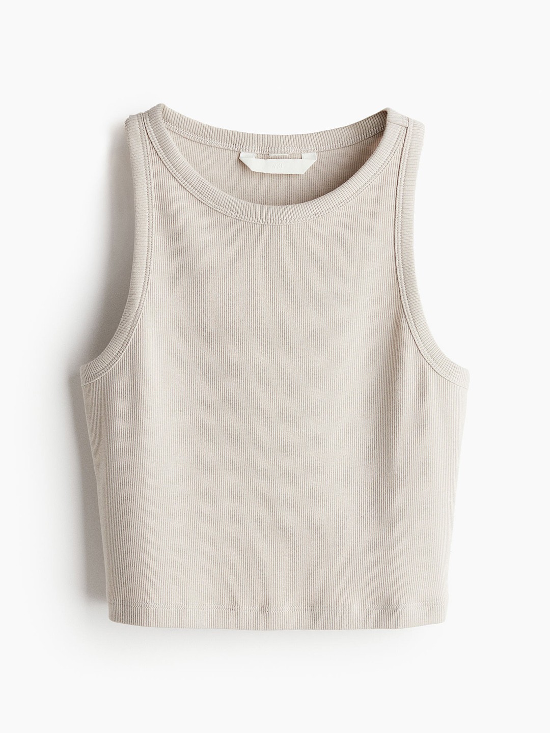 

H&M Women Cropped Vest Top, Beige