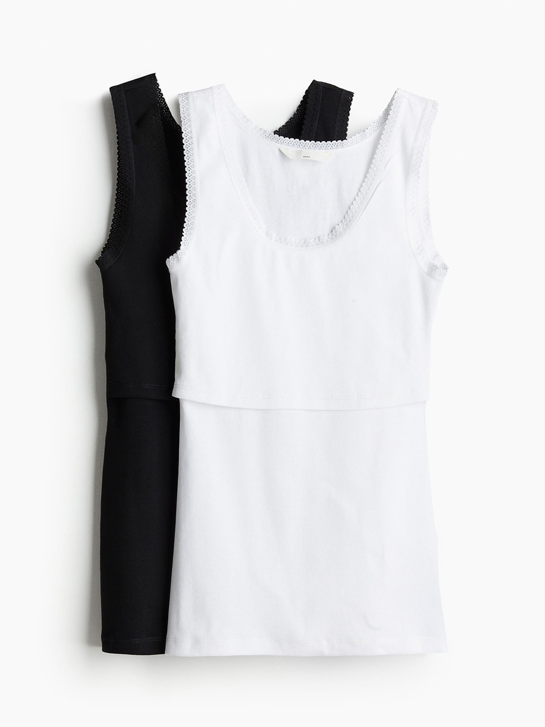 

H&M MAMA 2-Pack Nursing Vest Tops, White