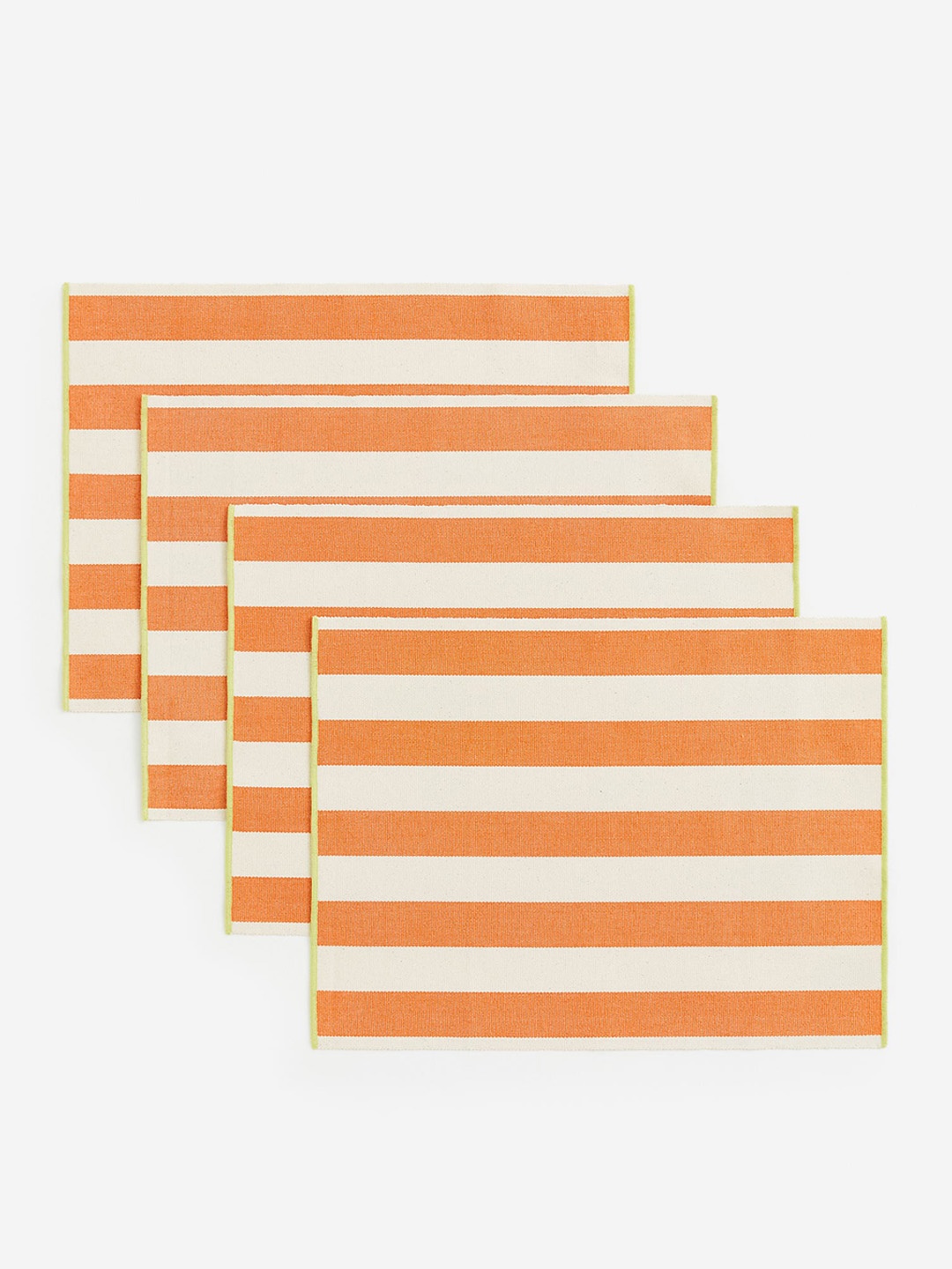 

H&M 4-Pack Orange-Coloured & White Striped Place Mats