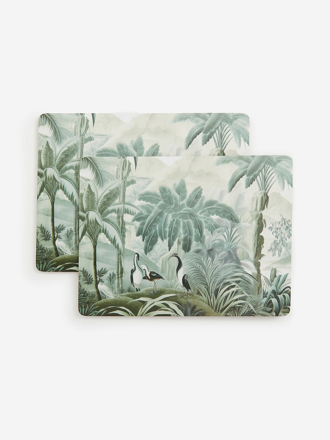 

H&M 2-Pack Green Graphic-Print Place Mats