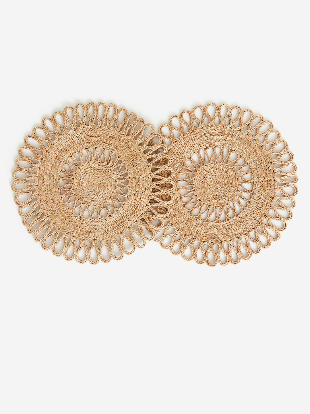 

H&M 2-Pcs Beige Textured Jute Table Placemats