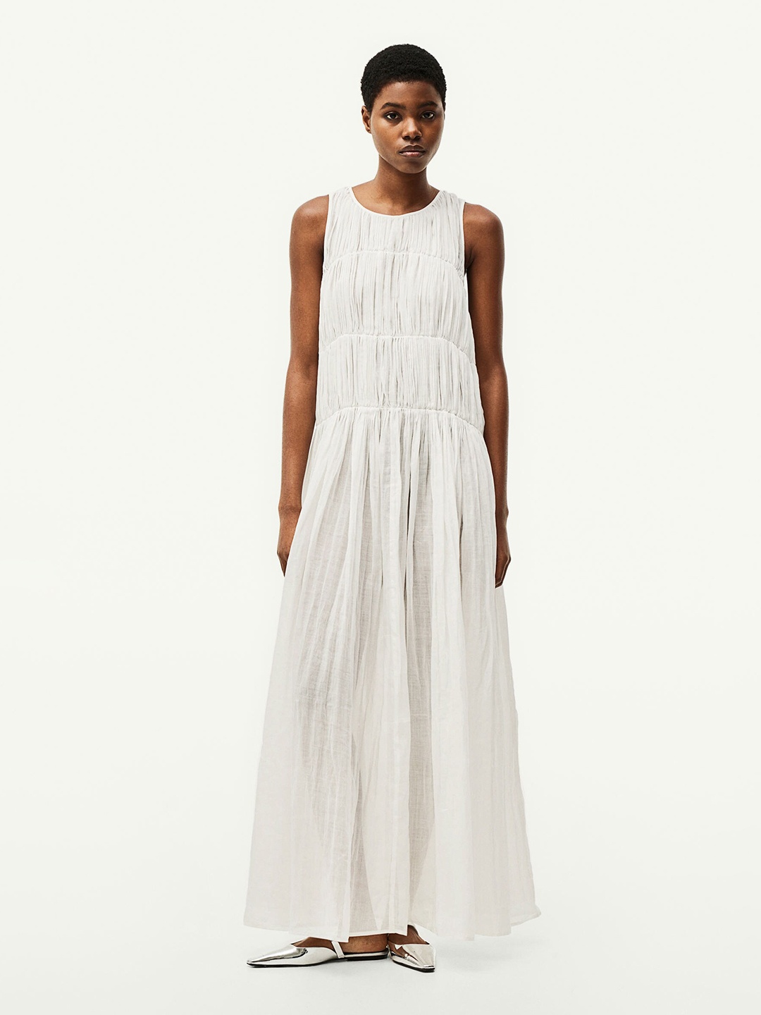 

H&M Ramie Maxi Dress, White