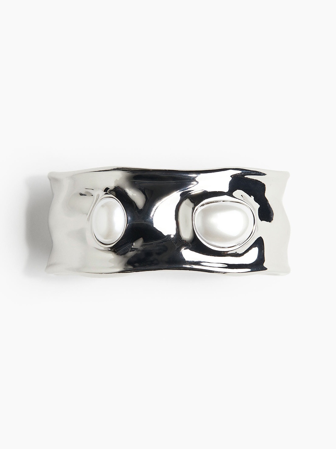 

H&M Women Bead Decorated Cuff Bracelet, Silver