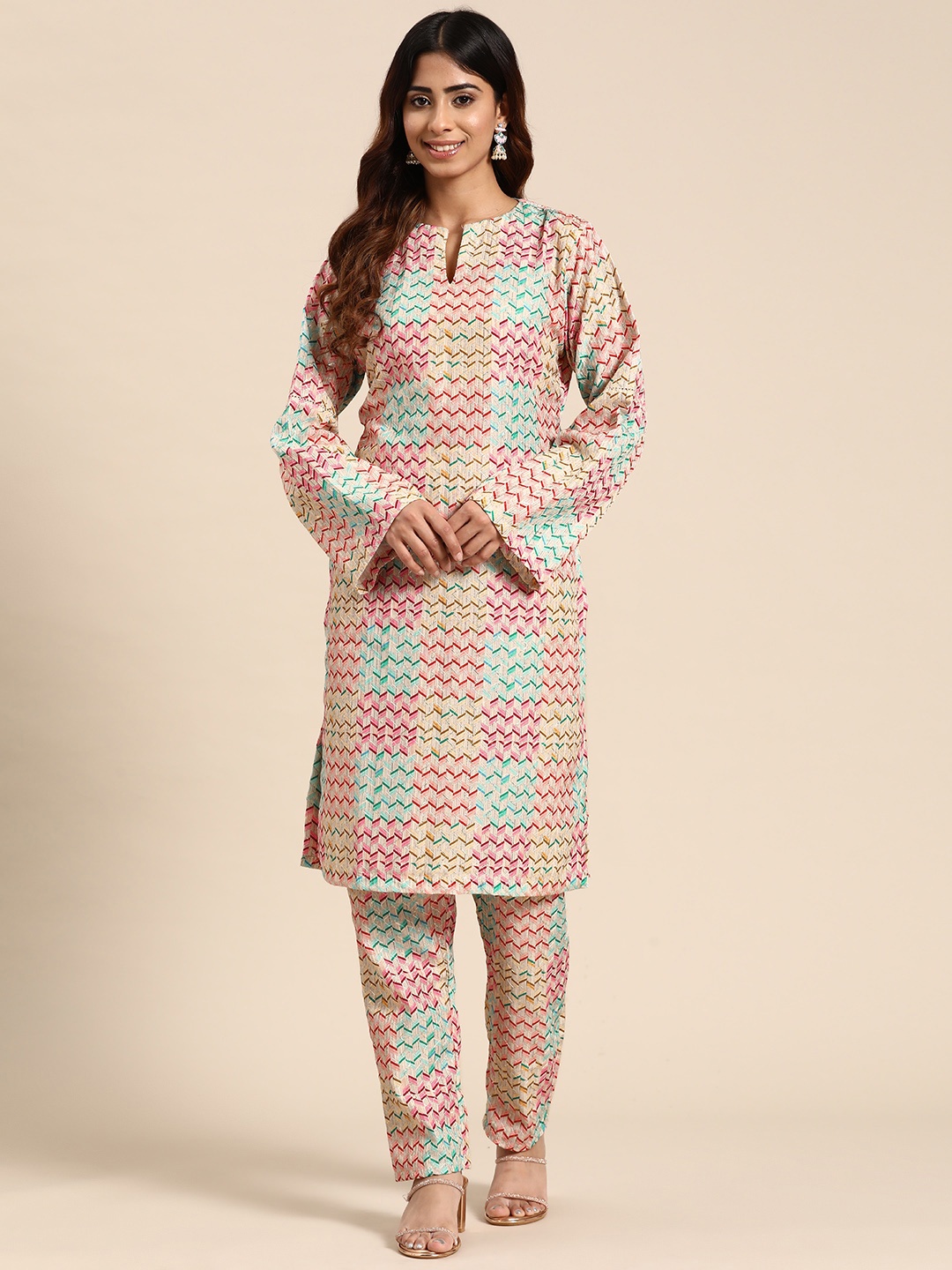 

Sayisha Women Embroidered Regular Kurta with Trousers, Multi