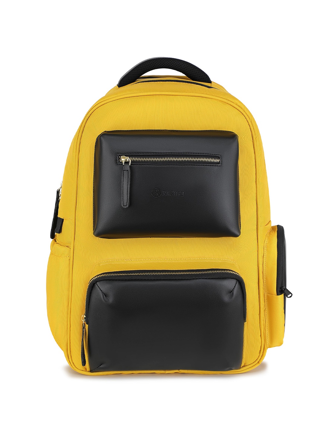 

RASHKI Unisex Brand Logo Backpack with USB Charging Port, Yellow
