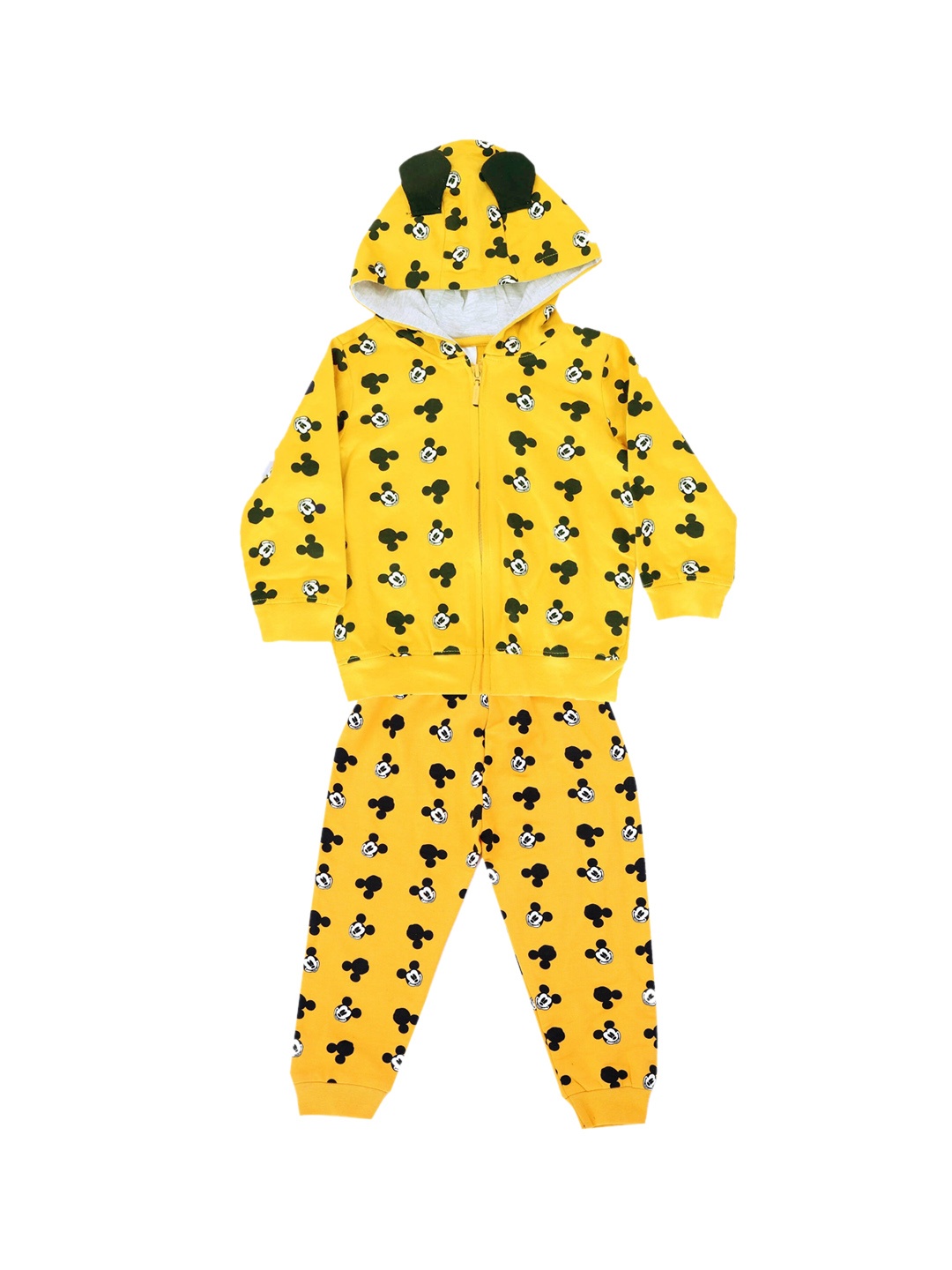 

BAESD Infant Boys Mickey Mouse Printed Cotton Tracksuit, Yellow