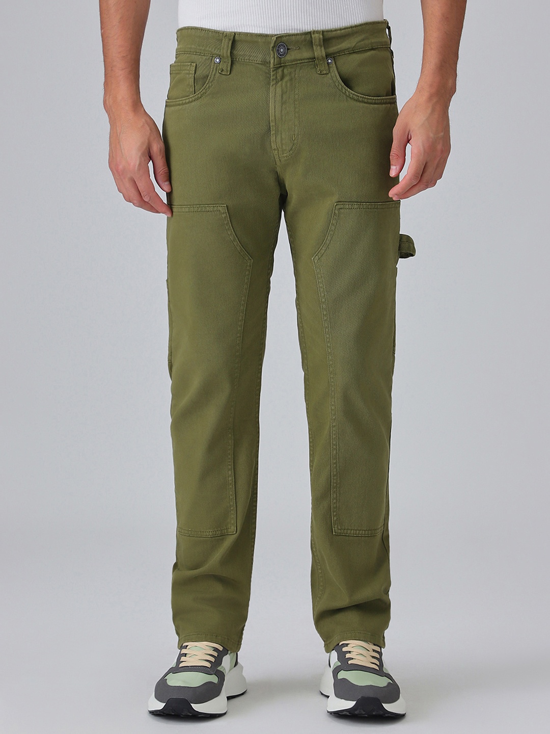 

Banana Club Men Jean Clean Look Mid-Rise Cotton Slim Fit Jeans, Olive