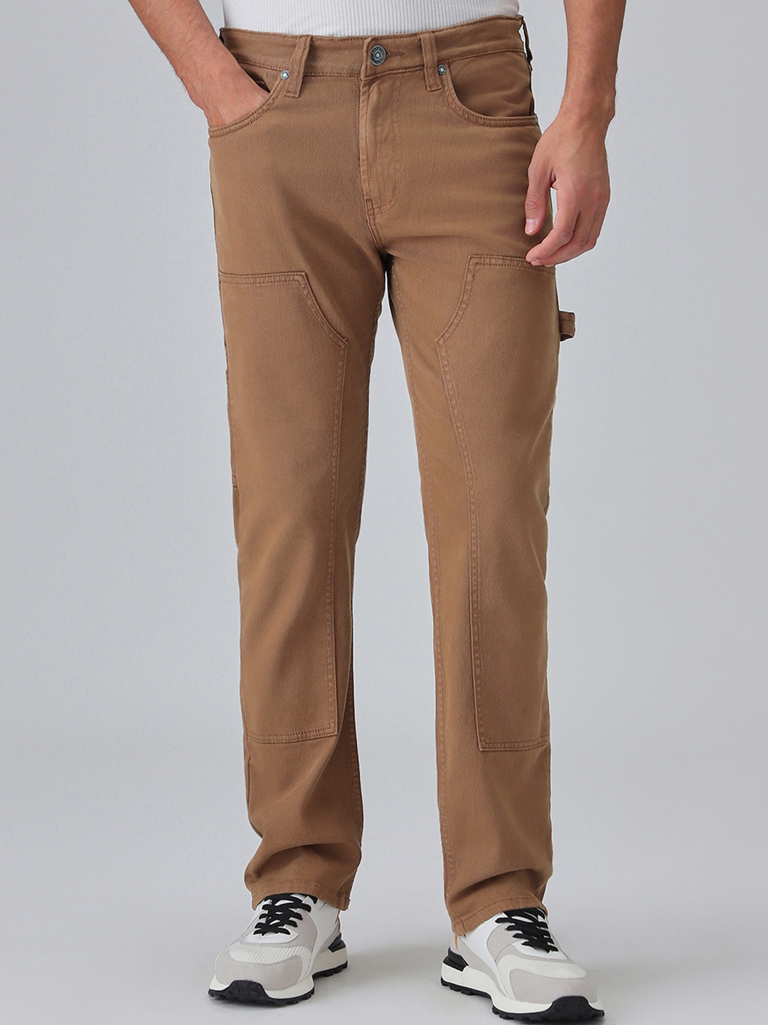 

Banana Club Men Jean Clean Look Mid-Rise Cotton Slim Fit Jeans, Brown