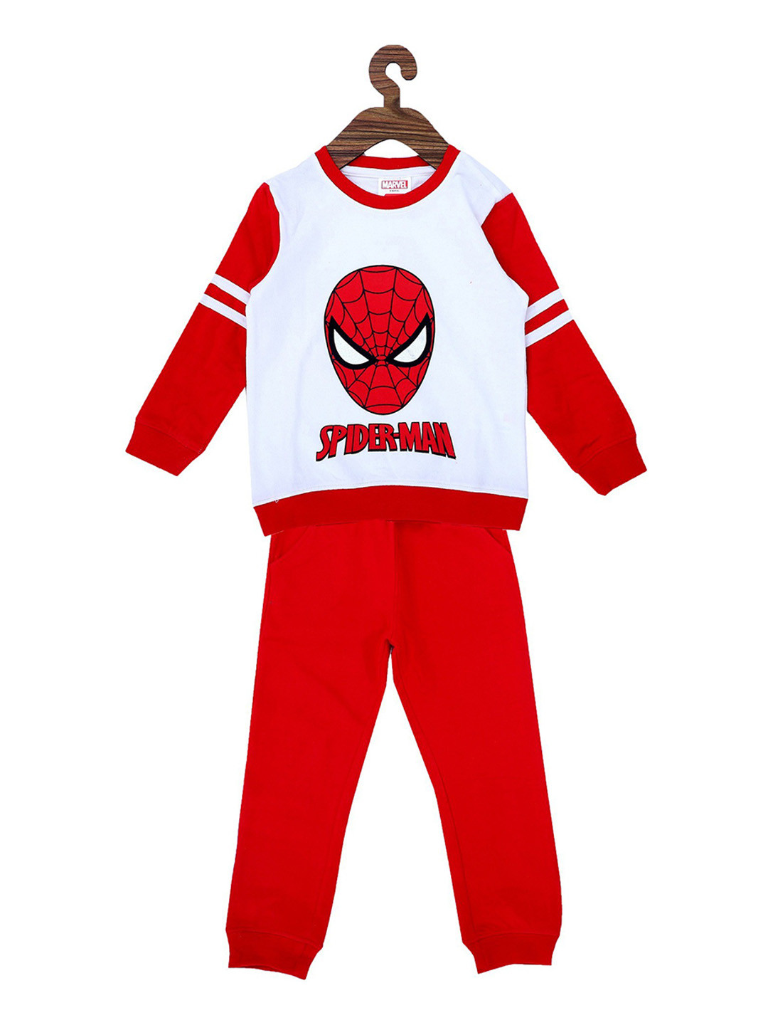 

BAESD Infant Boys Printed Cotton Round Neck Tracksuit, Red