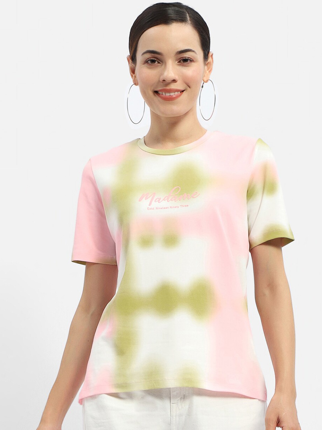 

Madame Tie And Dye Printed Cotton Top, Pink