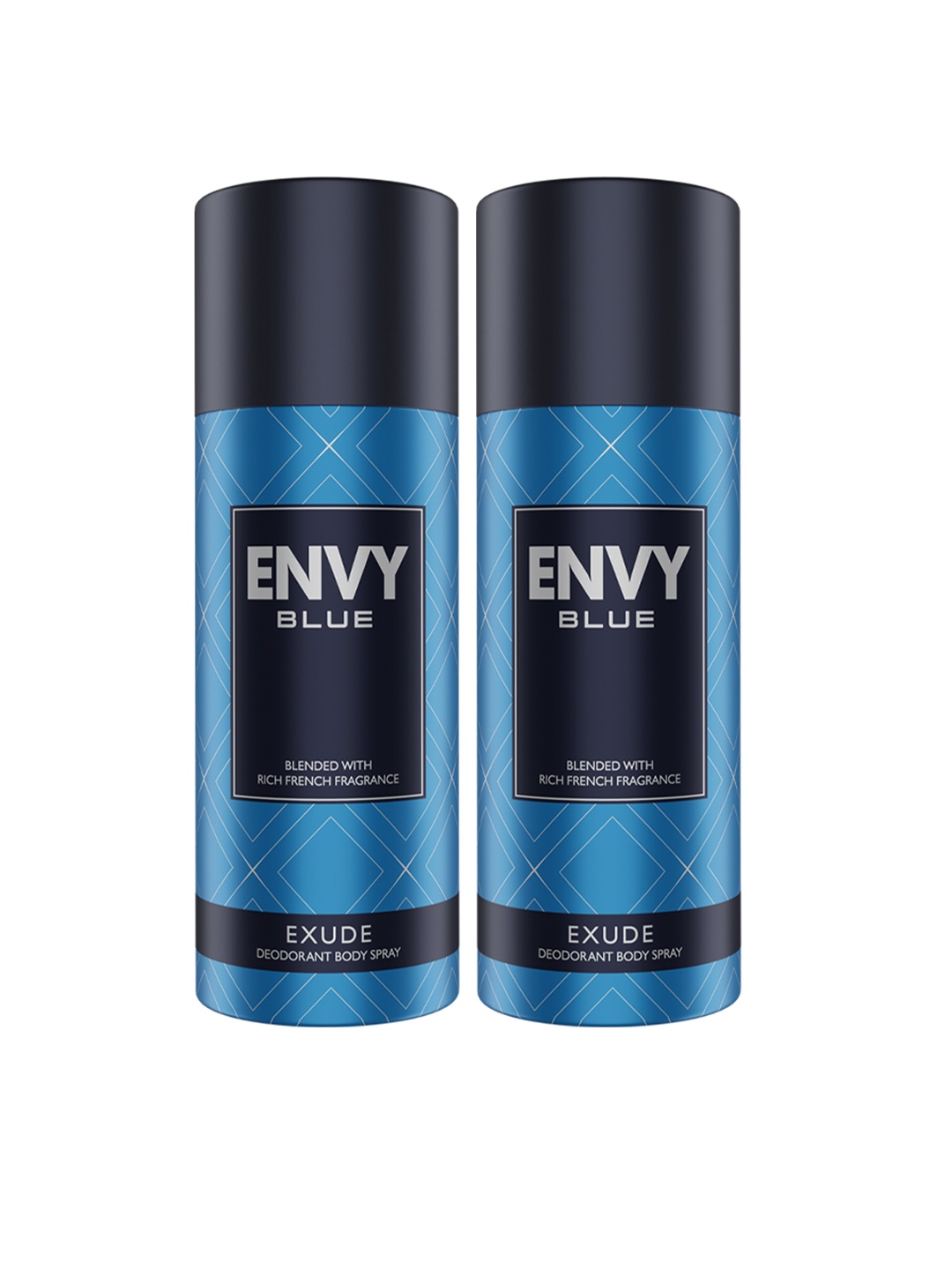 

ENVY Men Set of 2 Blue Exude Long Lasting Deodorant Body Spray - 105 g each, Black