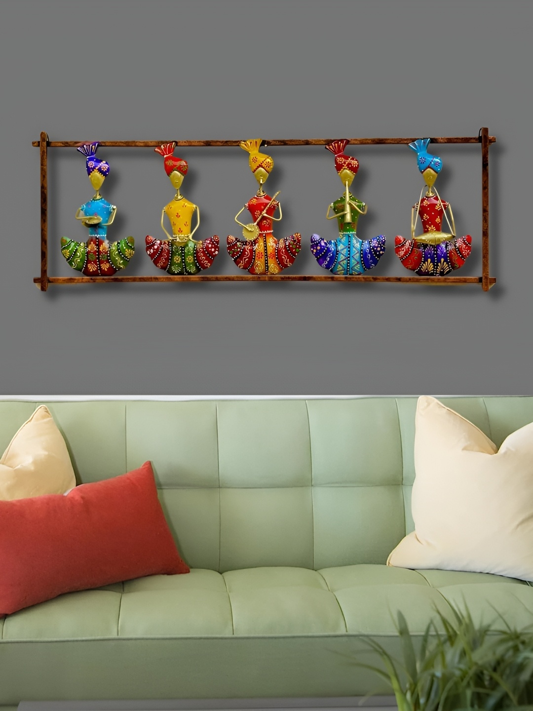 

RSN Gold Toned & Blue Textured Metal Musicians Wall Hangings