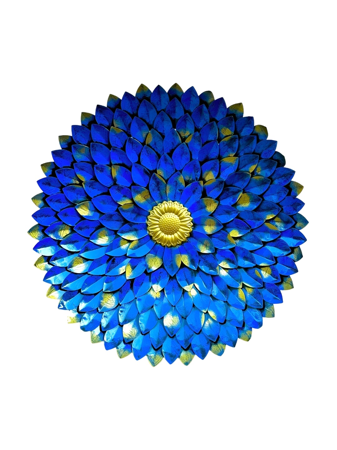 

RSN Blue & Gold Toned Textured Metal Floral Wall Decor