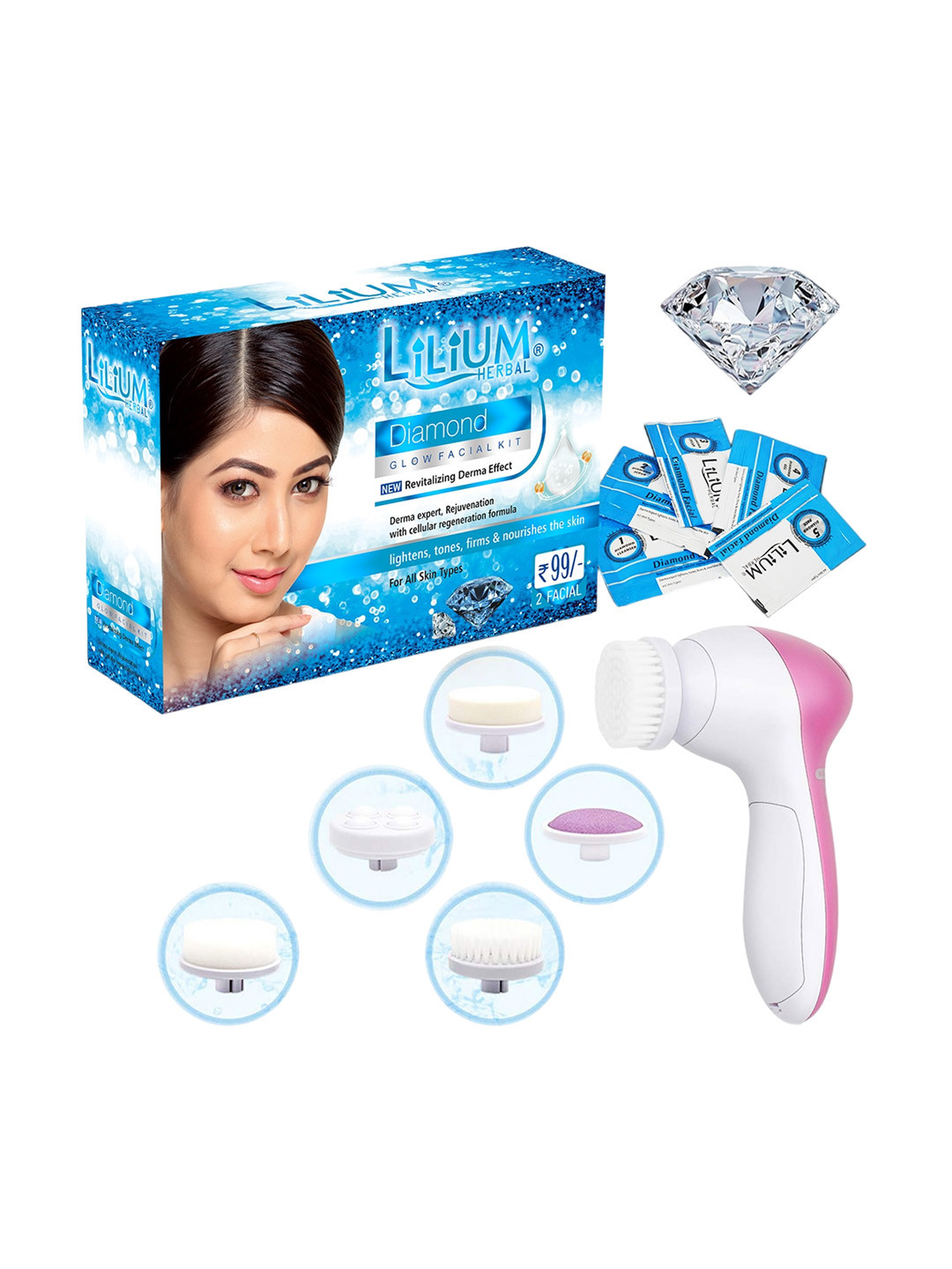

Lilium Diamond Facial Kit For Nourishes Skin - 60g, Nude