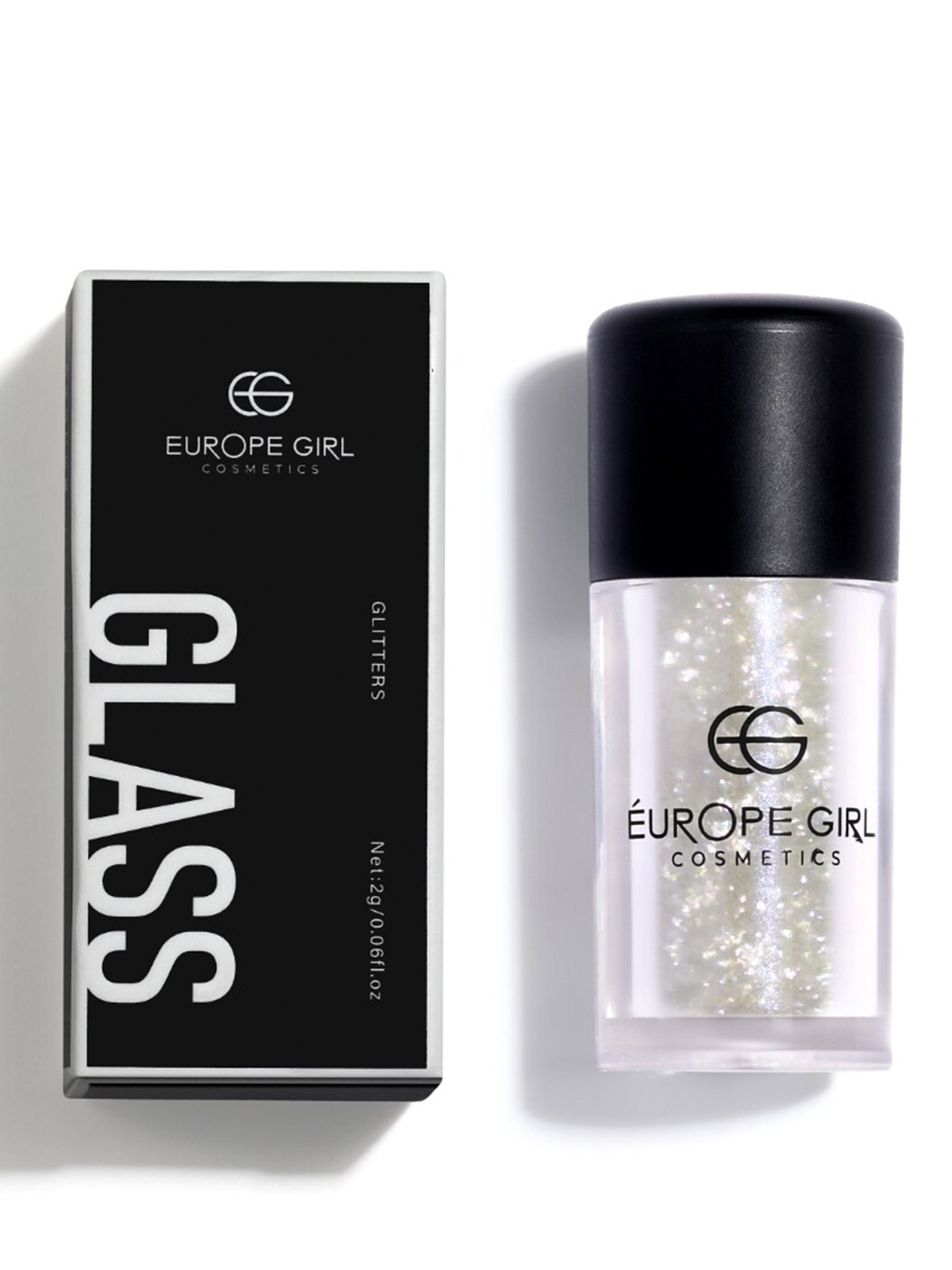 

EUROPE GIRL Glass Glitter Pigment Eyeshadow - 2g - Prism 08, Silver