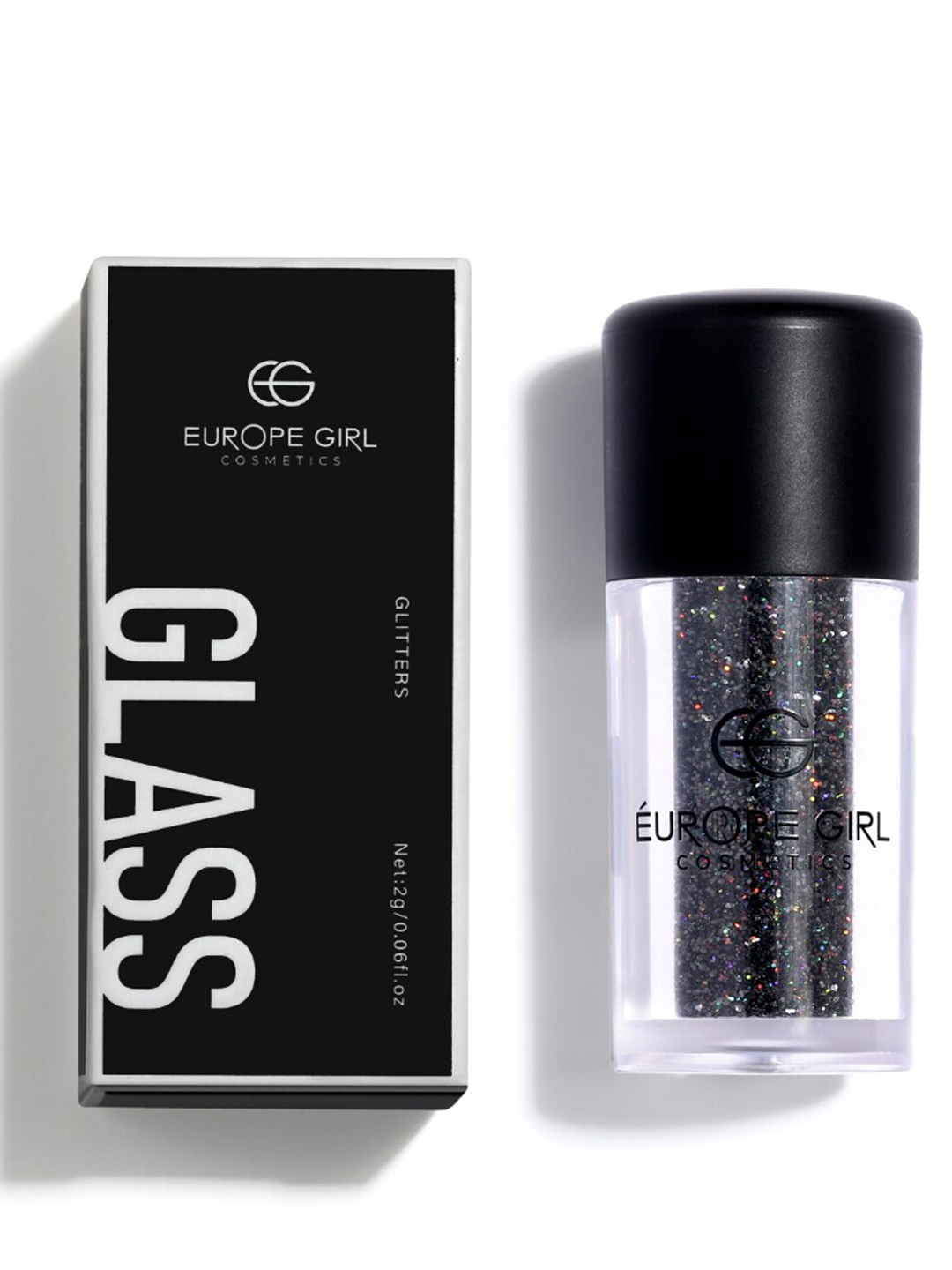 

EUROPE GIRL Glass Single Diamond Pigment Glitter Eyeshadow - 2g - Glimmer 05, Black