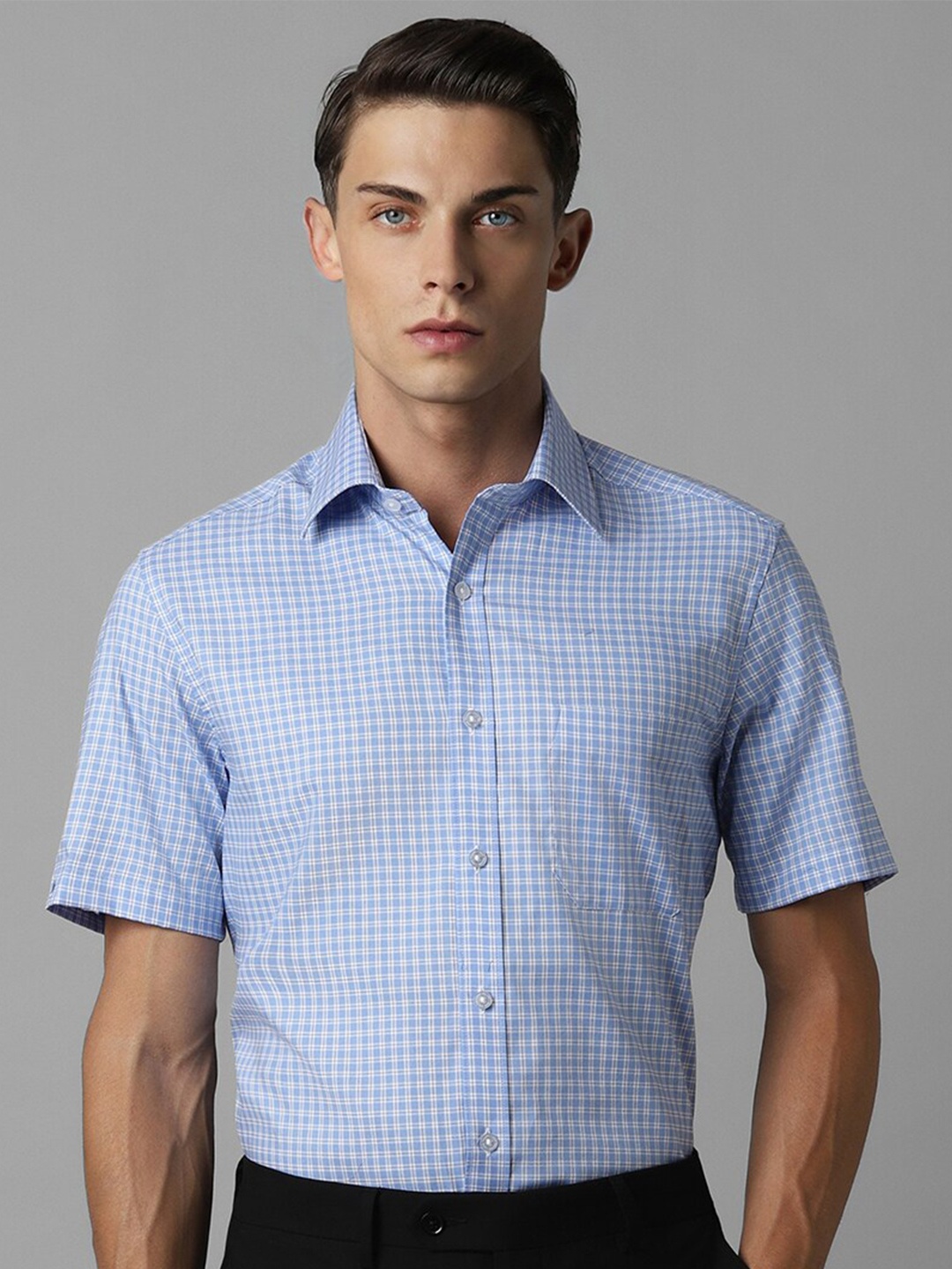 

Louis Philippe Classic Checked Cotton Formal Shirt, Blue