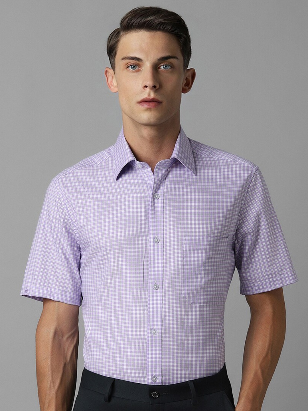 

Louis Philippe Classic Checked Cotton Formal Shirt, Purple