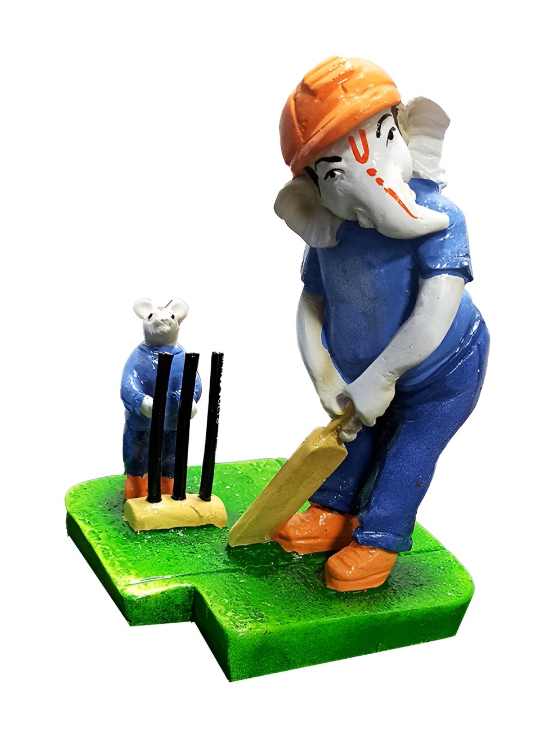 

FFC -Fashion For Choice Blue Religious Ganesha Cricket Idol Showpiece