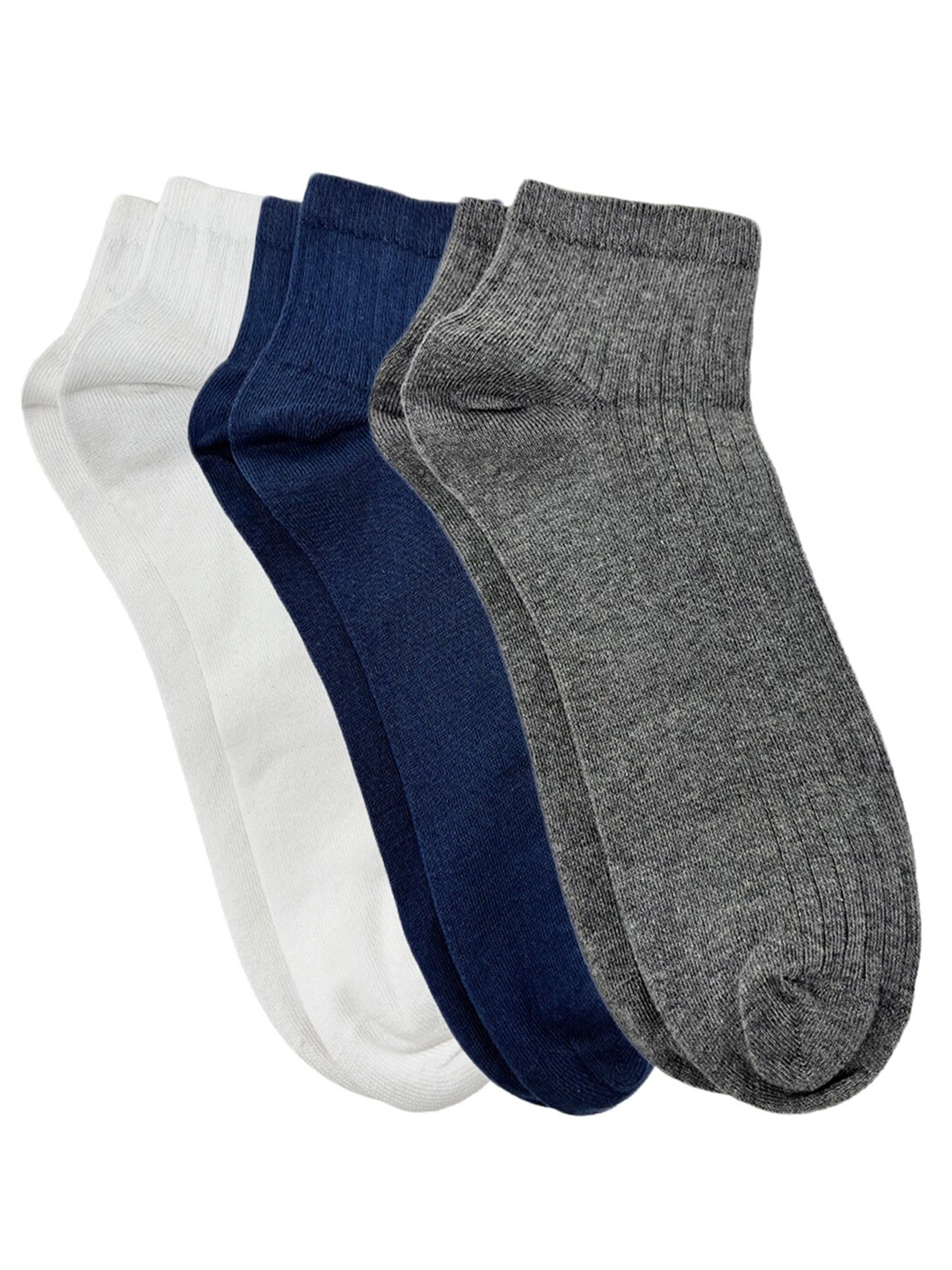 

Mint & Oak Pack Of 3 Ribbed Ankle Length Socks, Navy blue