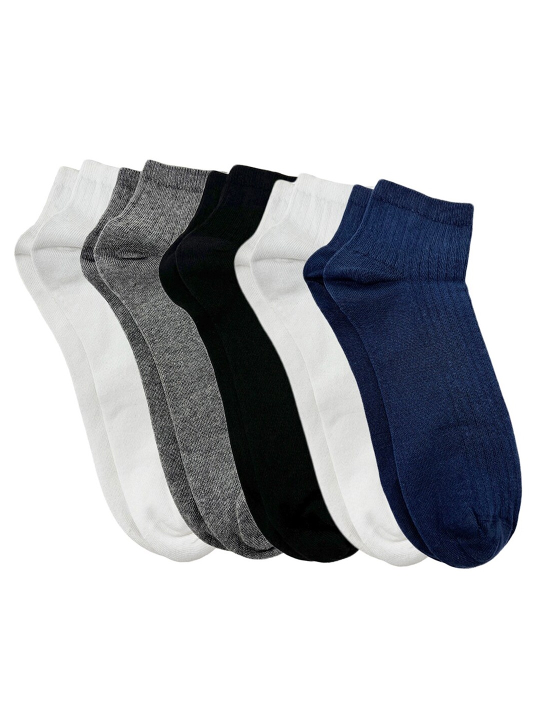 

Mint & Oak Men Pack Of 5 Cotton Ankle-Length Socks, White