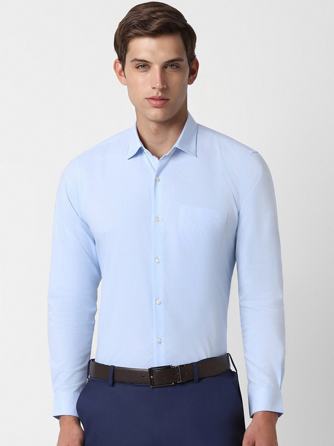

Peter England Spread Collar Formal Shirt, Blue