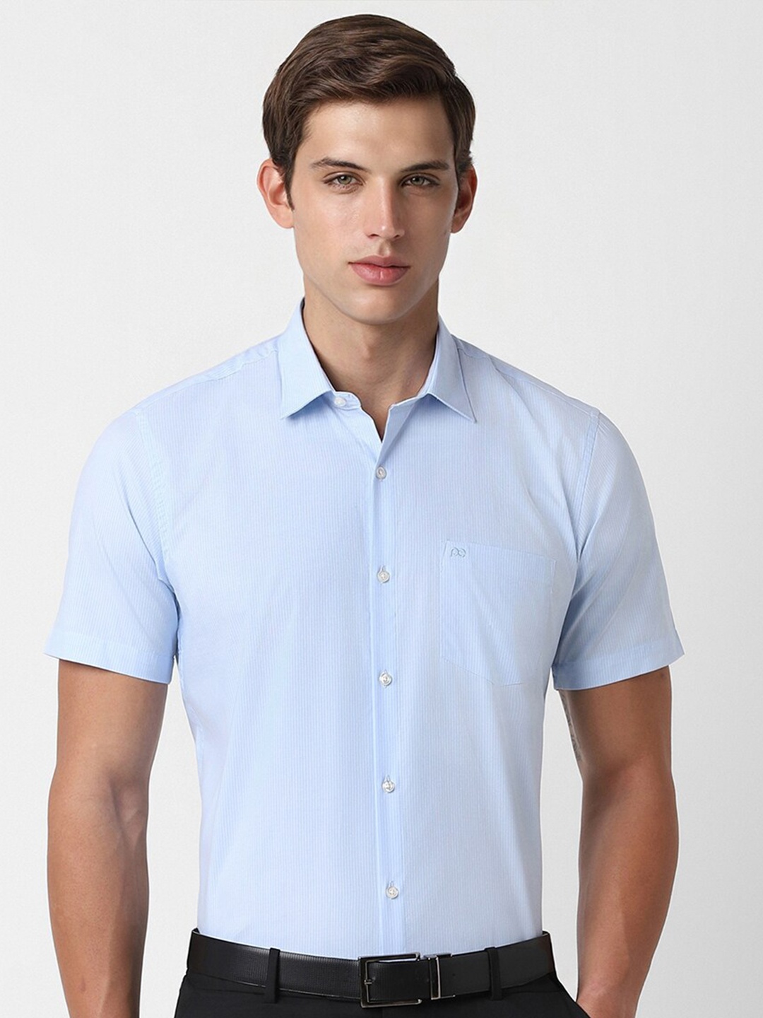 

Peter England Spread Collar Formal Shirt, Blue