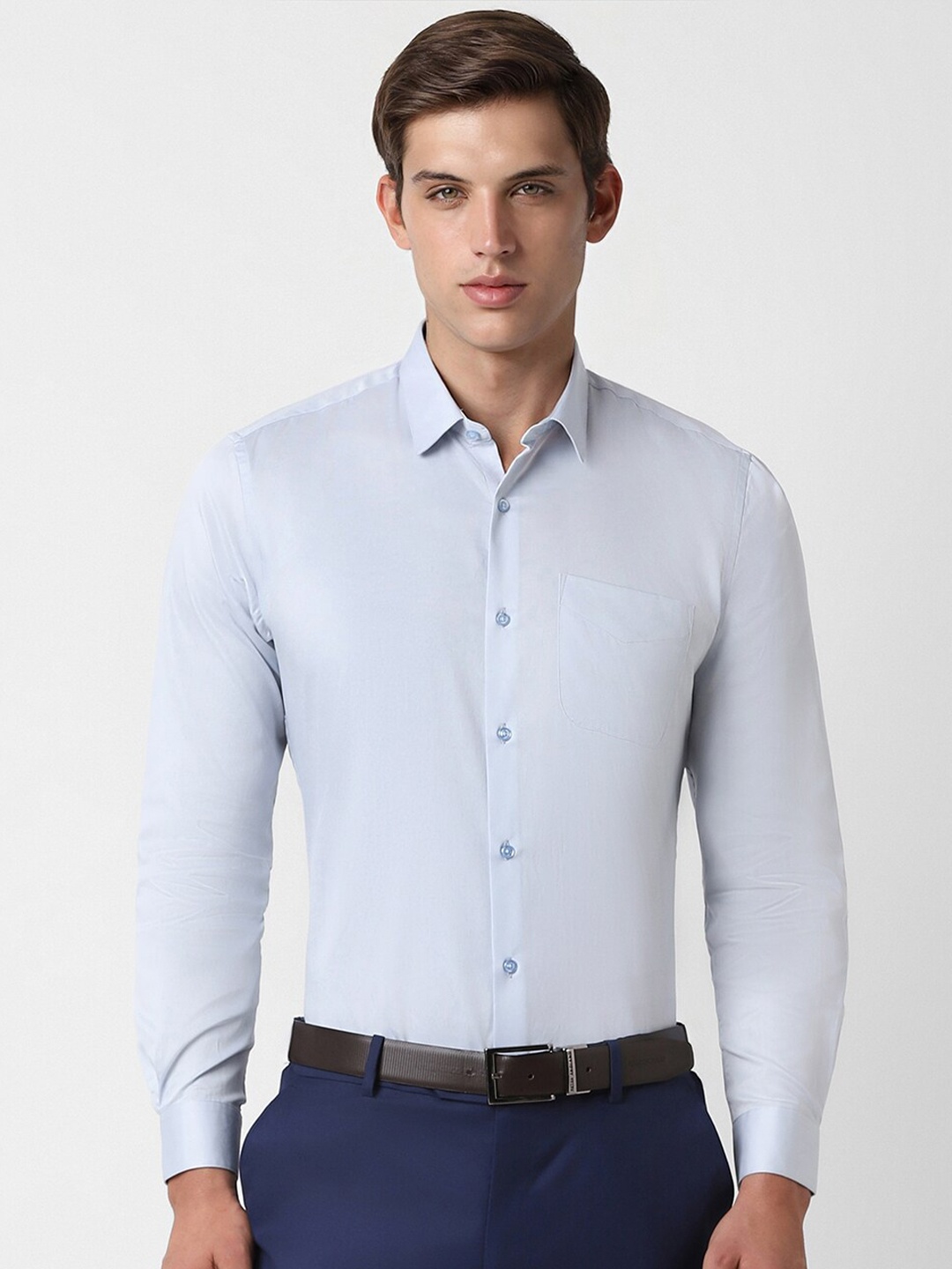 

Peter England Pure Cotton Formal Shirt, Blue