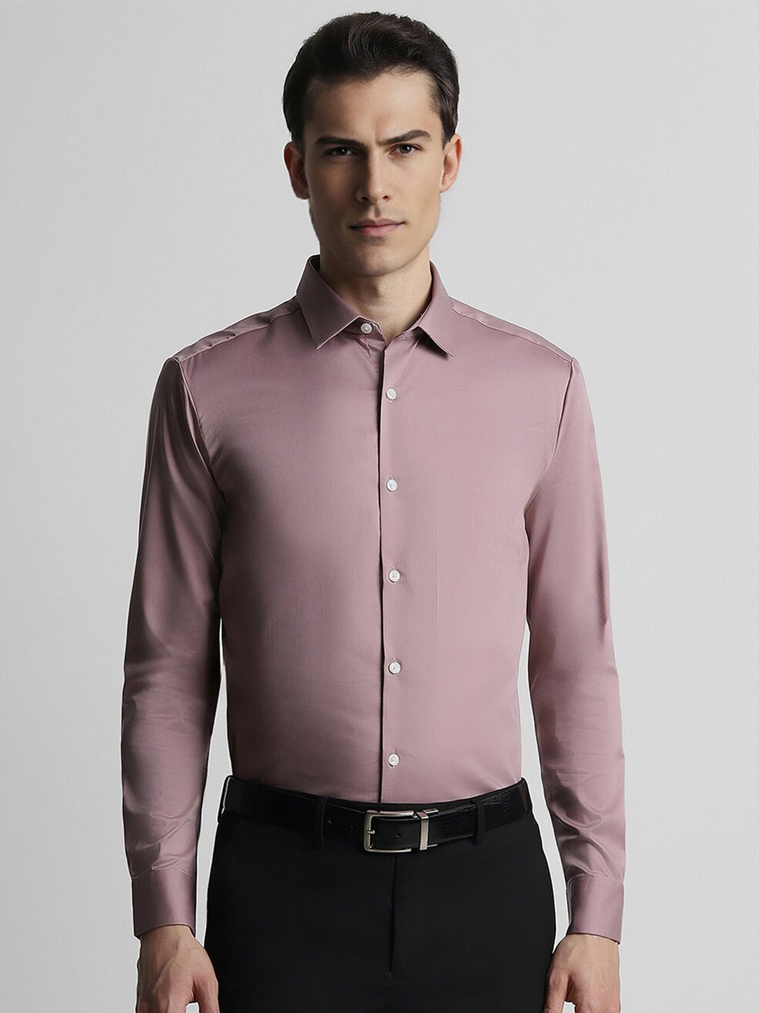 

Peter England Elite Slim Fit Opaque Formal Shirt, Pink