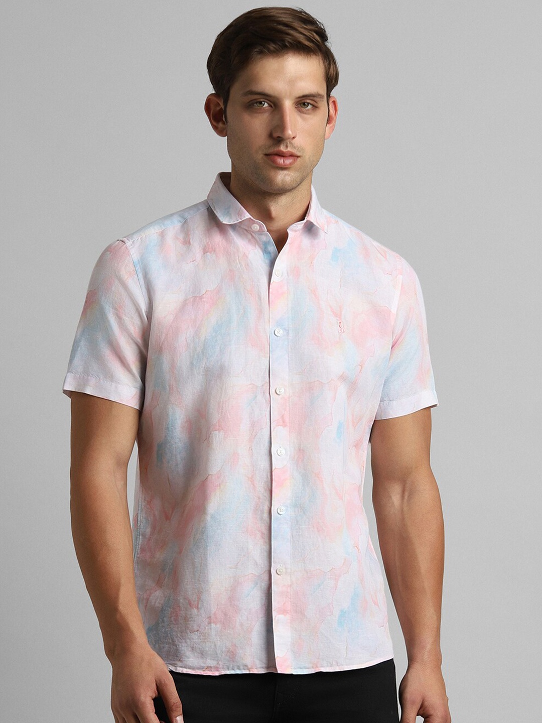 

SIMON CARTER LONDON Opaque Printed Casual Shirt, Pink