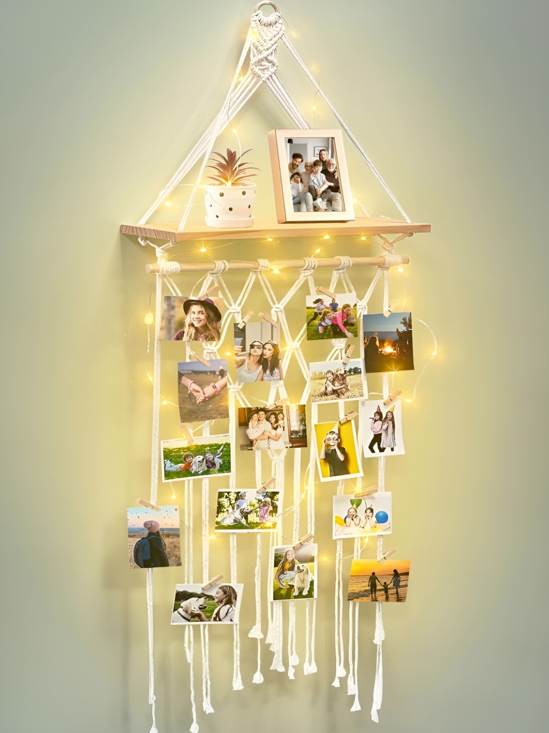 

ecofynd Off White 13 Pieces Wooden Wall Photo Frames