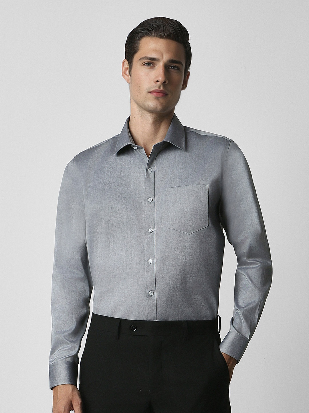 

Van Heusen Spread Collar Formal Shirt, Grey