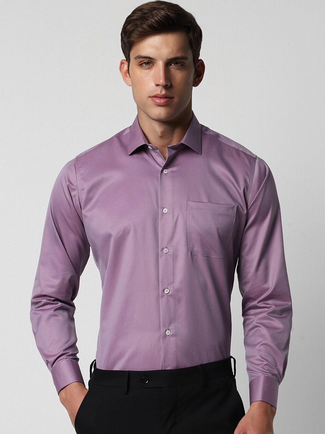 

Van Heusen Cotton Spread Collar Long Sleeves Opaque Formal Shirt, Purple