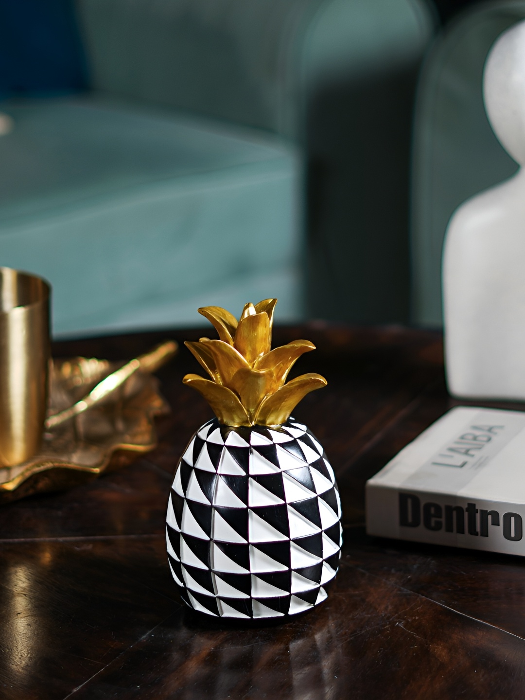 

THE ARTMENT Black Artisanal Pineapples Figurine Showpiece