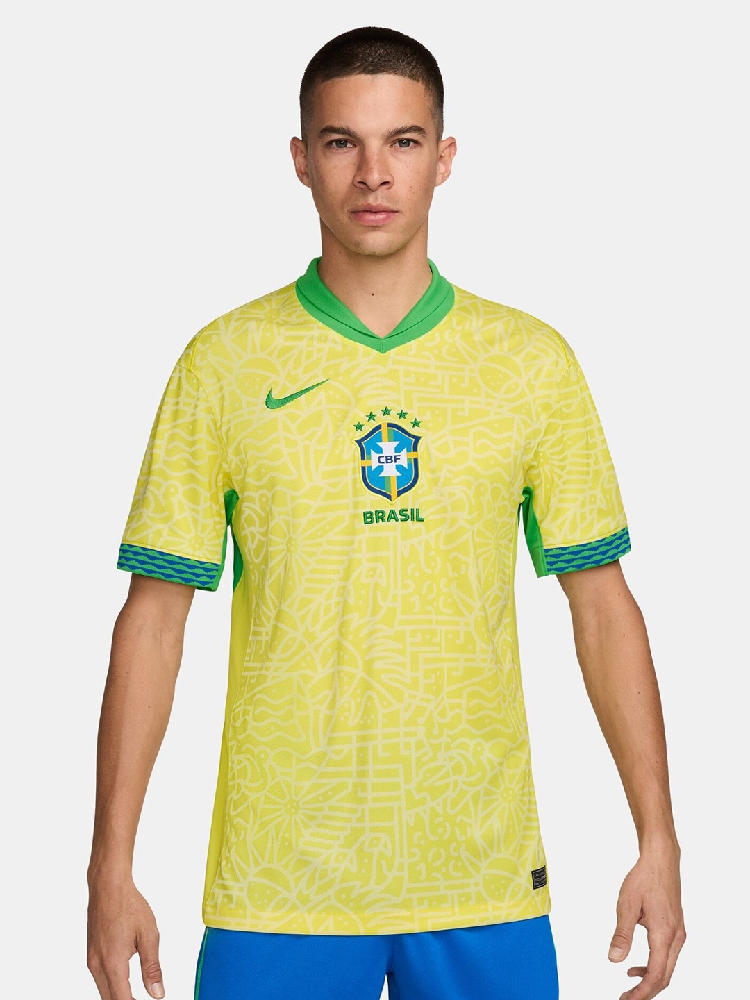 

Nike Brazil 2024 Stadium Home Men's Nike Dri-FIT Football Replica Shirt, Yellow