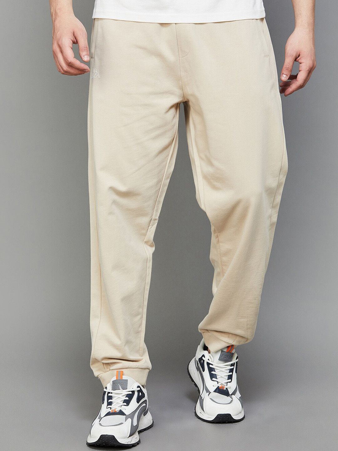 

Kappa Men Mid Rise Cotton Joggers, Beige