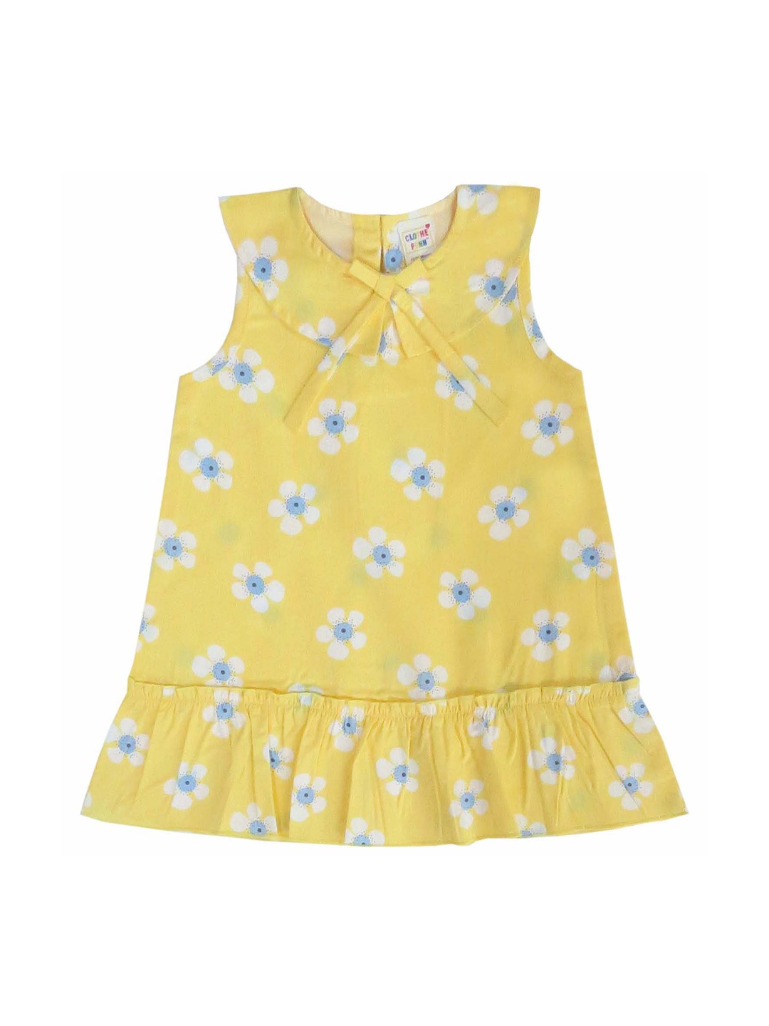 

Clothe Funn Floral Printed Sleeveless A Line Dress, Yellow