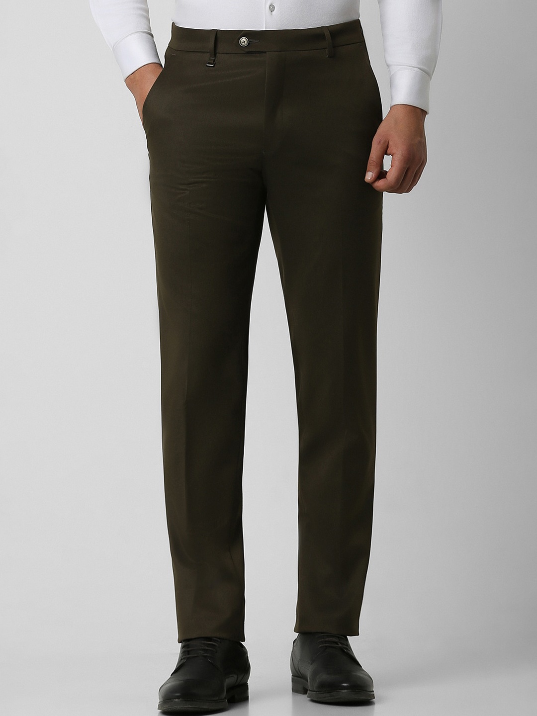 

Van Heusen Men Slim Fit Formal Trousers, Olive