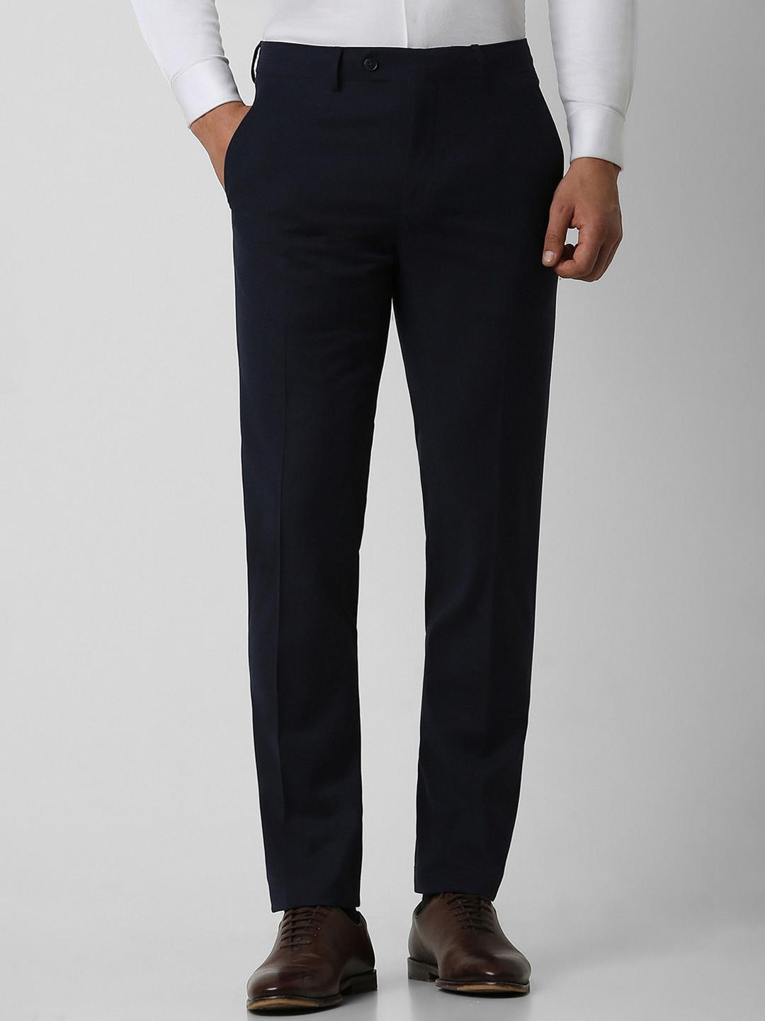 

Van Heusen Men Slim Fit Formal Trousers, Navy blue