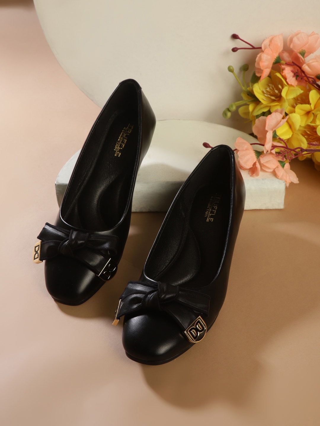 

Truffle Collection Bow Detail Wedge Pumps, Black