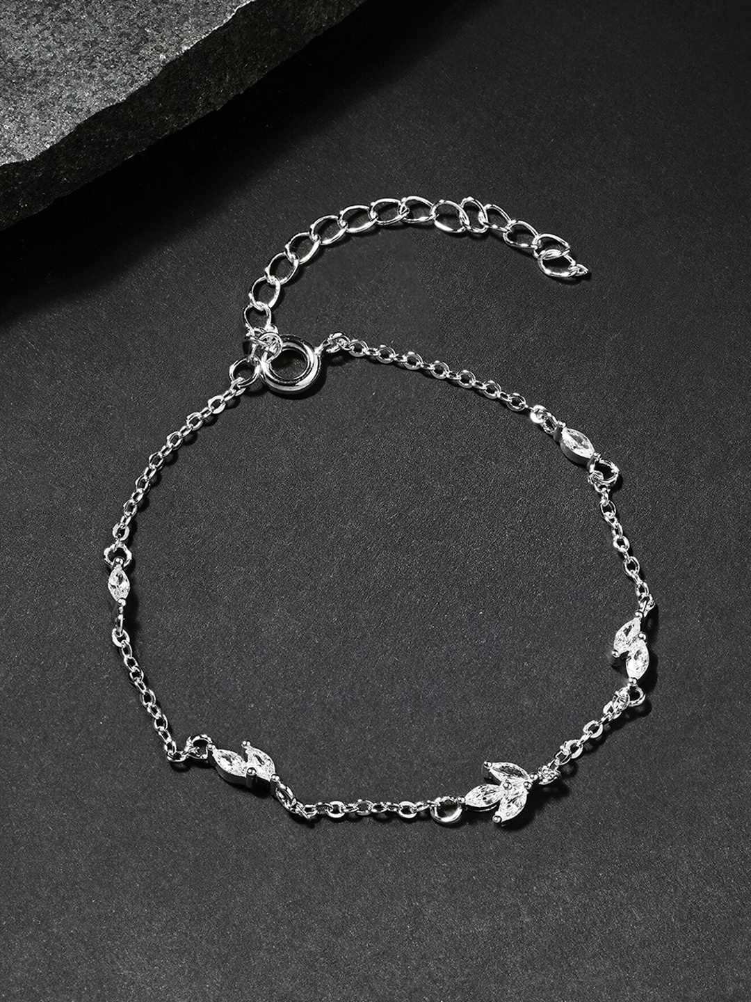 

Accessorize London Women Sterling Silver Plated Cubic Zirconia Sparkle Vine Bracelet