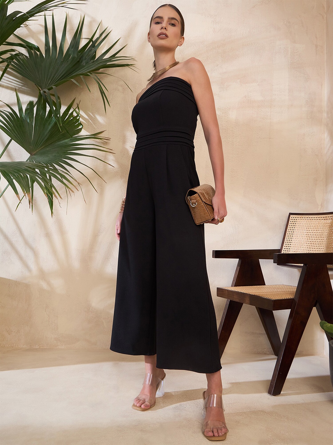 

STYLECAST X KASSUALLY Black Strapless Basic Jumpsuit
