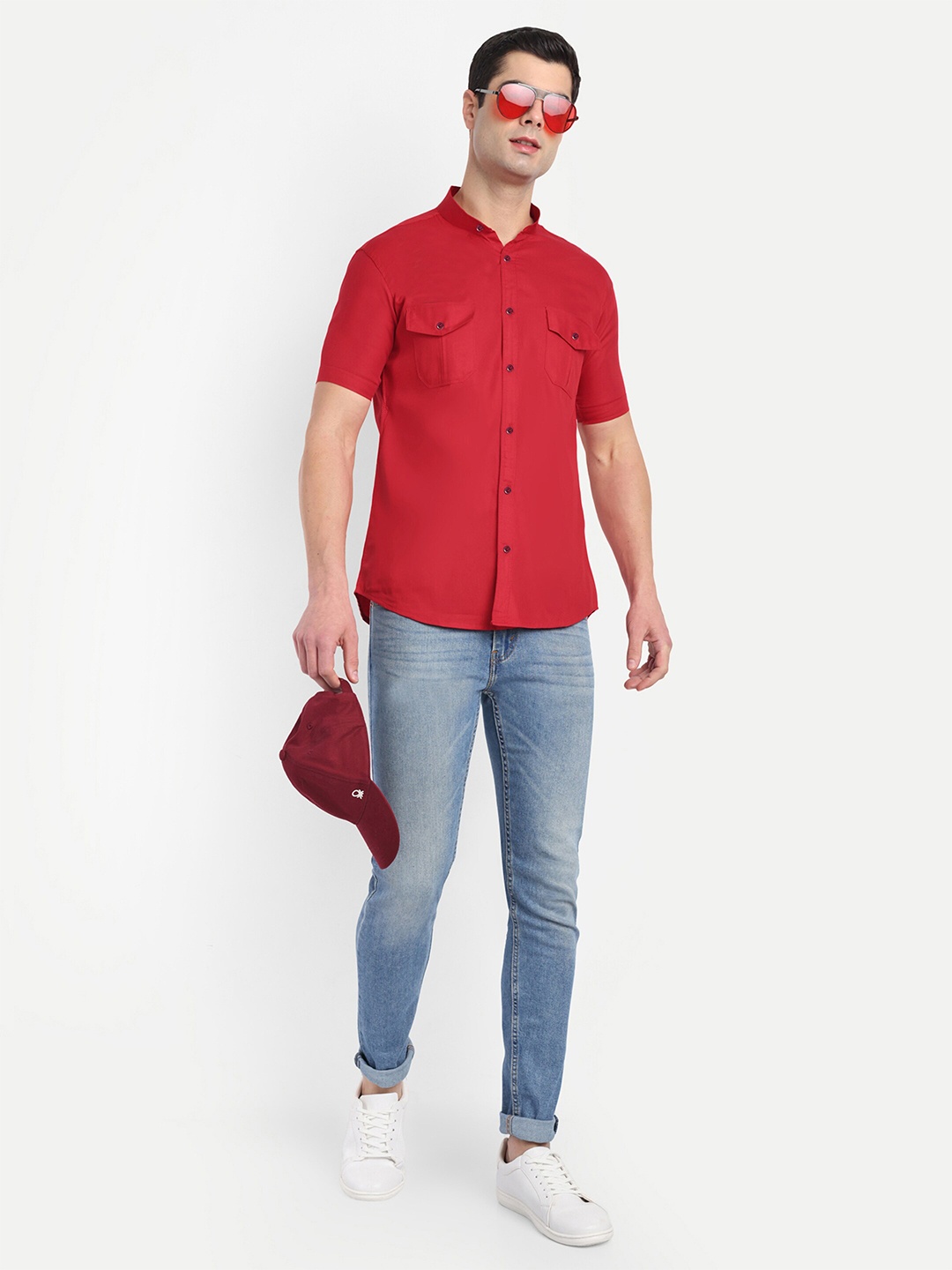 

S-LINE Classic Opaque Cotton Casual Shirt, Red