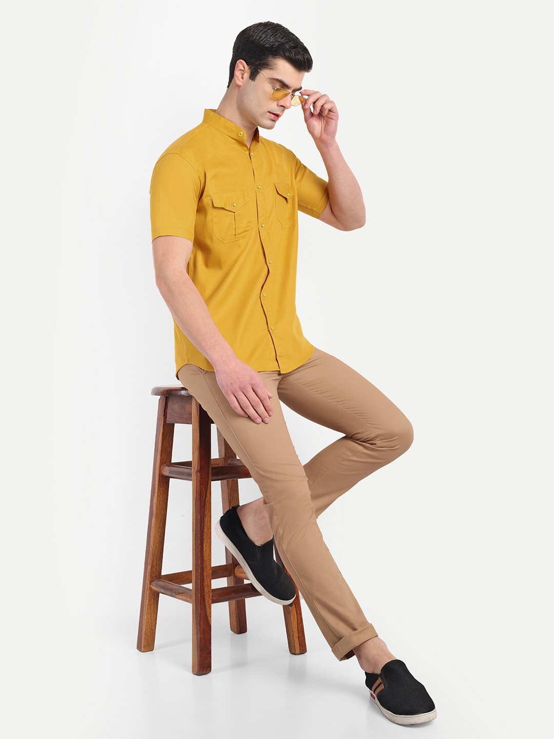 

S-LINE Classic Opaque Cotton Casual Shirt, Mustard
