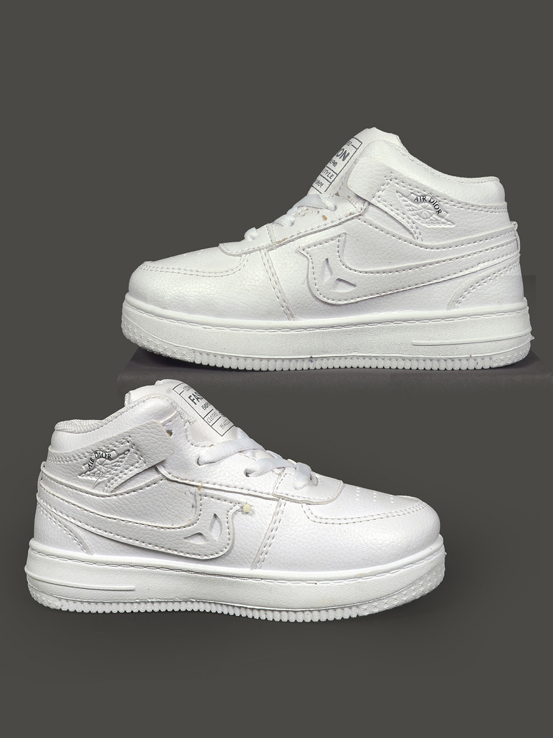 

BAESD Kids Perforations Mid Top Sneakers, White