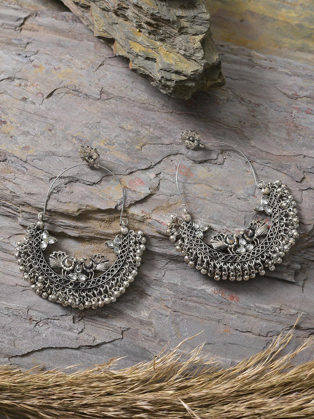

XAGO Silver Plated Oxidised Contemporary Drop Earrings