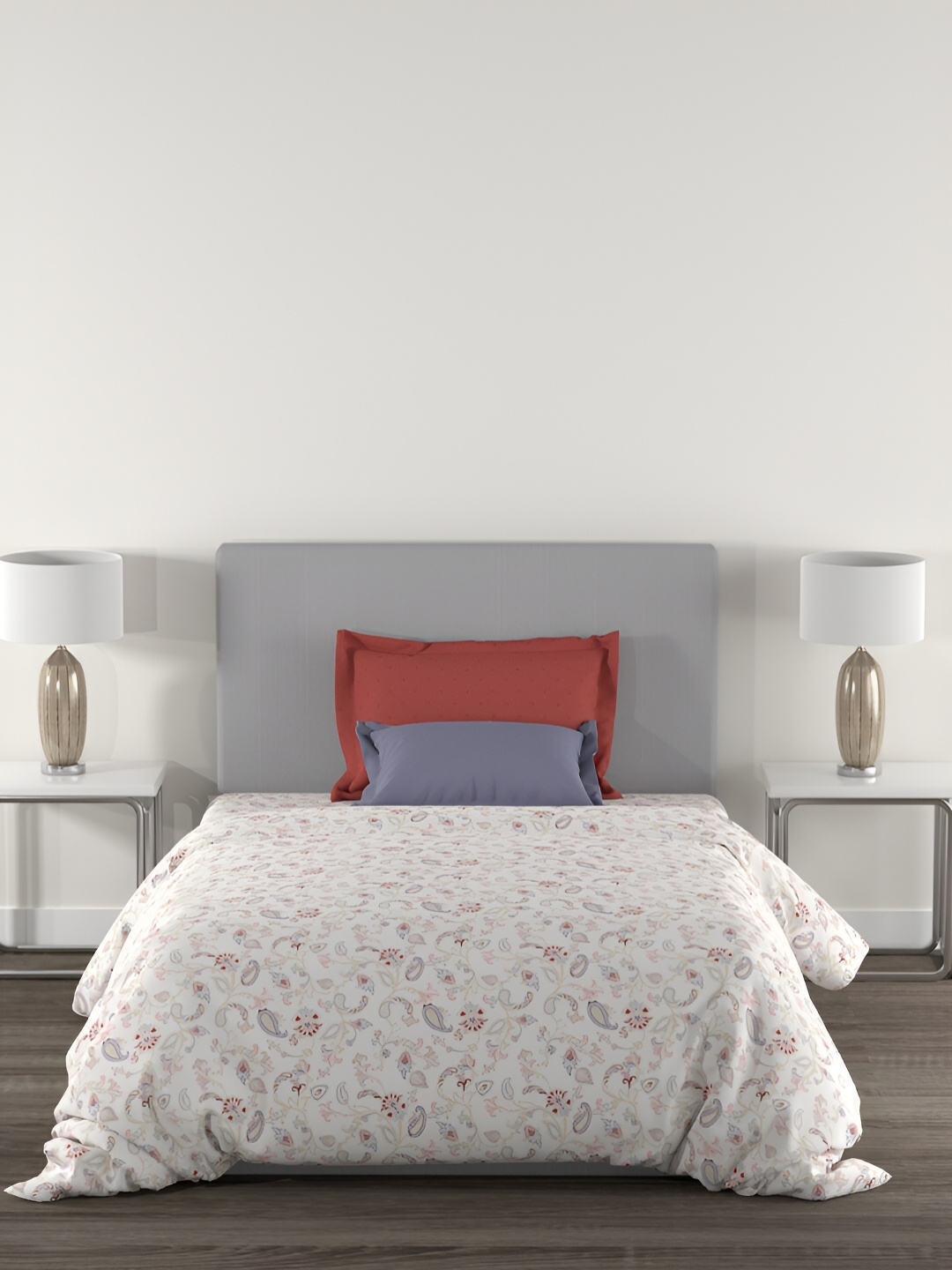 

MYTRIDENT Blushing Bridge Red Flat 144TC Single Cotton Bedsheet Set