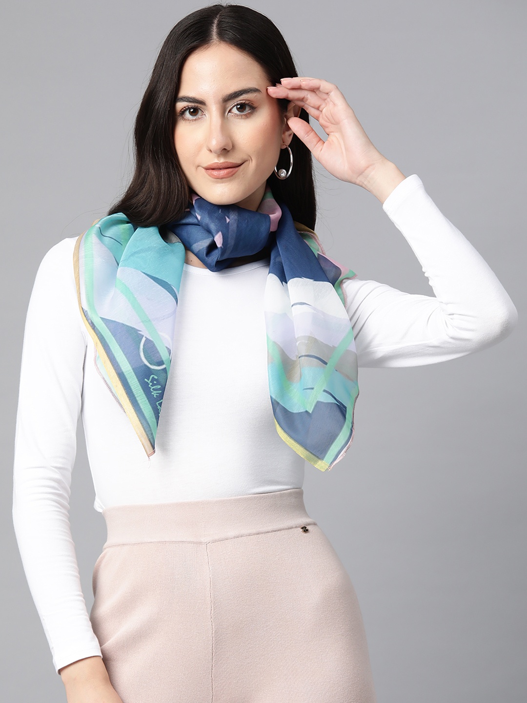 

Silk Land Women Printed Scarf, Multi