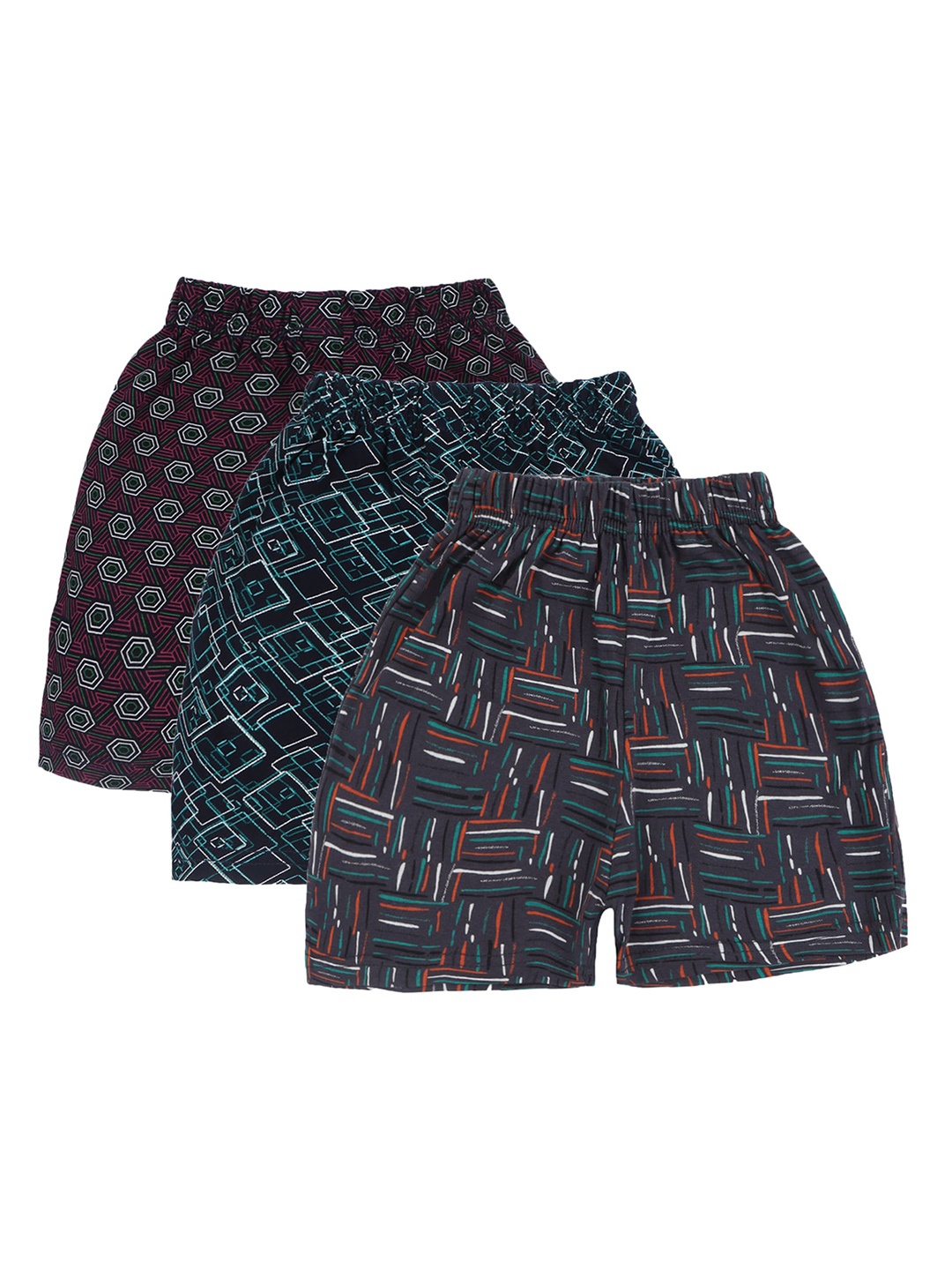 

DYCA Boys Pack Of 3 Geometric Printed Assorted Cotton Shorts